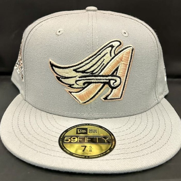 New Era Other - 7 5/8 ANAHEIM ANGELS GREY 50th ANNIVERSARY PEACH INFUSION